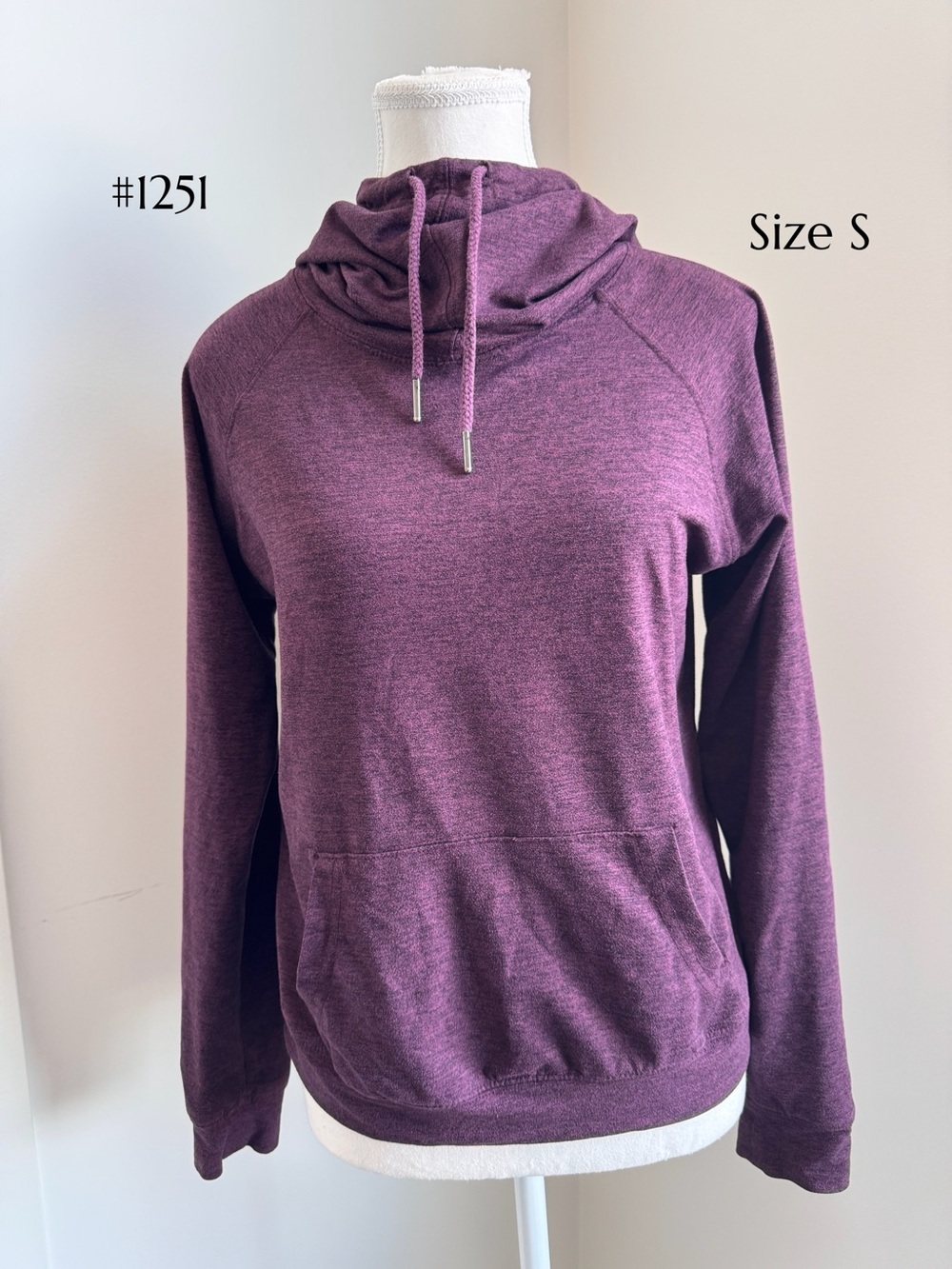 Garage Plum Heather Cowl-Neck Pullover Hoodie | Running Hoodie | Workout |